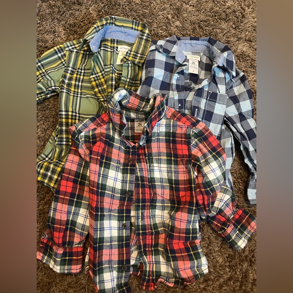 Carters boys long sleeved button down shirts